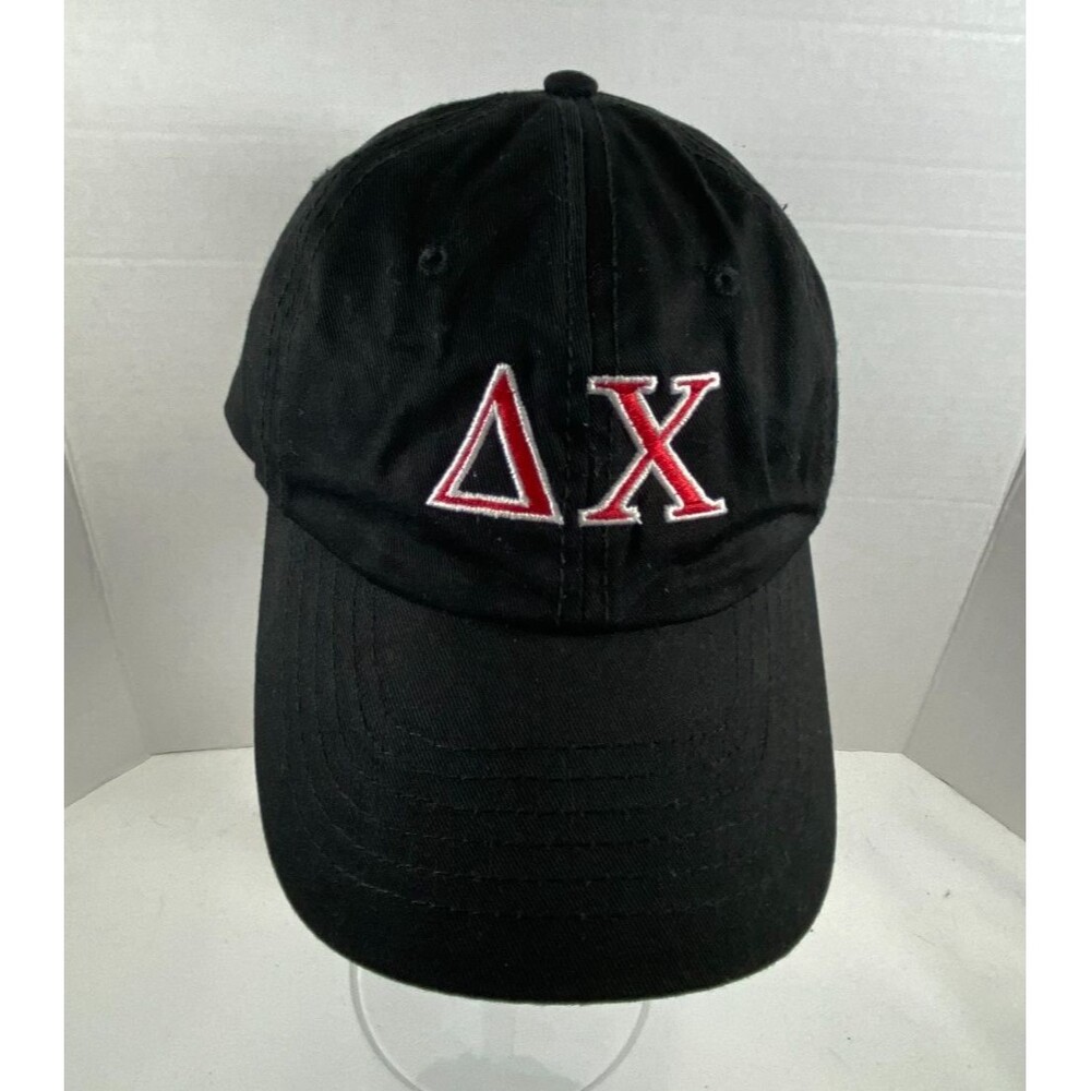 Delta Chi Fraternity Hat Black Red White Greek Letters Delta Chi DALIX Dad Cap
